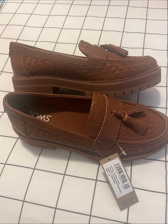 Toms Shoes - TOMS Cara Amber Brown Woven Tassel Loafers